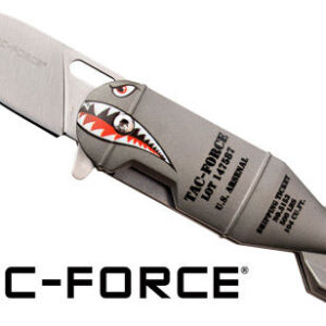 MC TAC-FORCE 2.25" DROP POINT FOLDER GREY SHARK BOMB/SS
